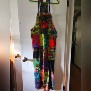 Patchwork overalls